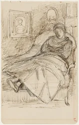 Femme endormie sur un canapé