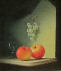 Nature morte aux pommes et aux raisins