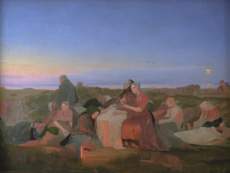 Veille de la Saint-Jean. Malades endormis sur la tombe de Sainte-Hélène à Tisvilde