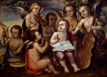 Enfant Jésus avec des Anges jouant des Instruments de Musique