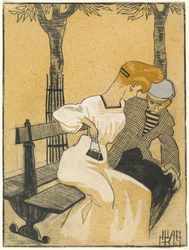 Homme et femme sur un banc