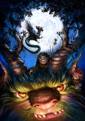 Le monstre de la forêt au clair de lune