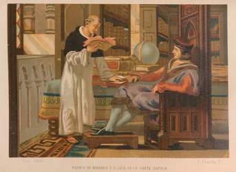 Vincent de Beauvais et Saint Louis. De : La ciencia y sus hombres