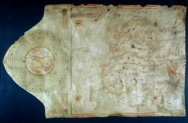 Carte marine de Juan de la Cosa (1460-1510), compagnon cartographe du navigateur Christophe Colomb (1451-1506)