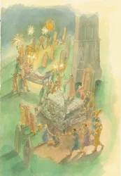 Procession funéraire, cimetière romain de Brougham, Cumbria