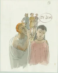 Marcus et Julia avec le maître artisan et ses deux ouvriers, 2003