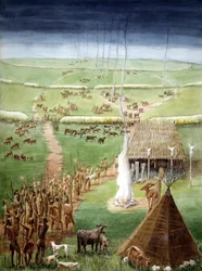 Windmill Hill, Avebury, Wiltshire (aquarelle sur papier)