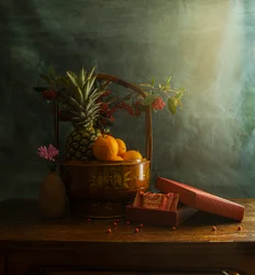Fruits et cadeaux de fête