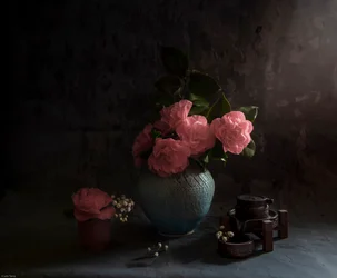 Composition de camélias « Moody »