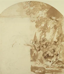 Claudius Civilis quittant les femmes et les enfants pour combattre à Xanten (inachevé)