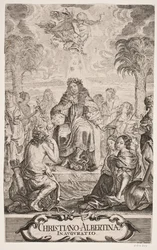 Le duc Christian Albrecht salué par Apollon et les neuf muses