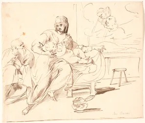 Intérieur avec la Sainte Famille
