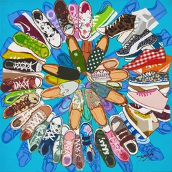 Collection de chaussures colorées