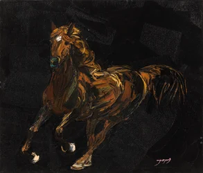 Cheval alezan dynamique