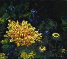 Fleur de chrysanthème dorée