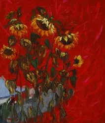 Tournesols dorés rouges