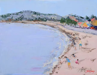 Des enfants qui jouent sur la plage
