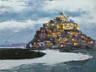 Le Mont-Saint-Michel au crépuscule