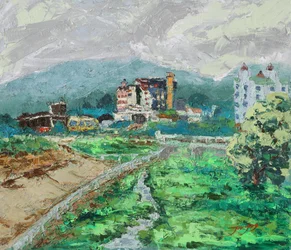 Une ville de montagne paisible