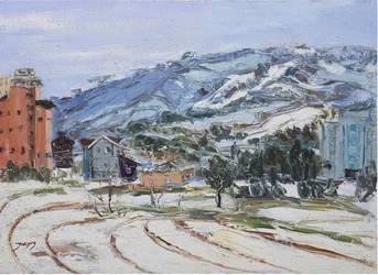Coteau urbain enneigé