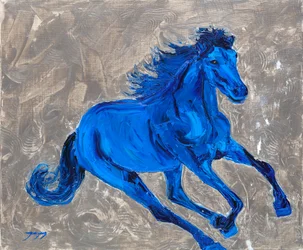 Cheval bleu vif