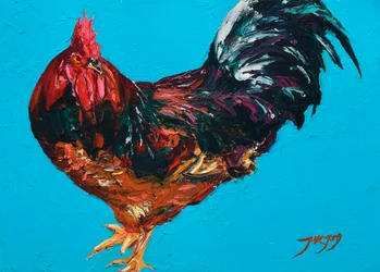 Coq rouge vif