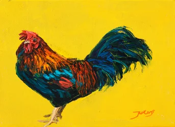 Coq plein de vie