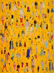 La foule branchée en jaune