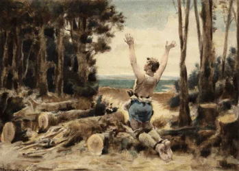 Couillatris, un bûcheron du village de Gravot, près de Chinon, se lamentant d