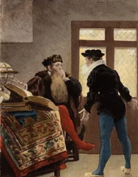 The philosopher Trouillogan and Panurge discussing Panurge