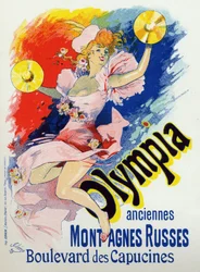 Art. Divertissement. Olympia, music-hall à Paris. Affiche par Jules Chéret, France