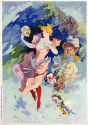 Art. Divertissement. La comédie. Allégorie par Jules Chéret, France, vers 1890
