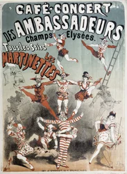 Les Martinettes au Café-Concert des Ambassadeurs - Affiche par Jules Chéret, fin du 19e siècle