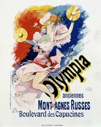 Olympia : vieux grand huit, bande dessinée des Capucines - affiche par Jules Chéret