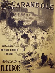 Affiche pour La Farandole, ballet de Gille, Mortier et Mérante, musique de Dubois, Théâtre National de l