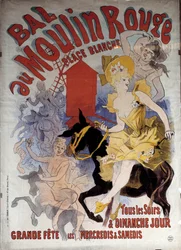 Moulin rouge balle place blanche. Affiche par Jules Chéret