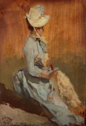 Dame assise, vers 1879-84 (huile sur bois)