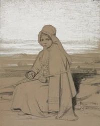 Une bergère assise