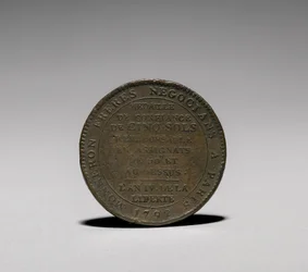 Médaille : Cinq sols émis par les frères Monneron, Paris, 1792 revers