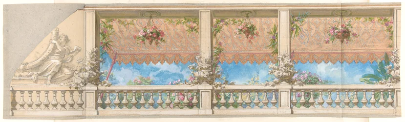 Une balustrade extérieure surmontée d