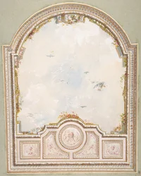Conception pour un plafond avec un ciel en trompe-l
