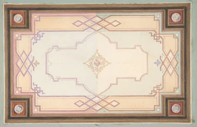 Conception pour un plafond, seconde moitié du XIXe siècle. Créateurs : Jules-Edmond-Charles Lachaise, Eugène-Pierre Gourdet