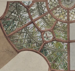 Conception pour un plafond avec treillis et vignes fleuries, deuxième moitié du XIXe siècle