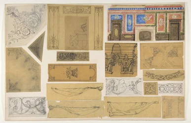 Dix-neuf dessins pour la décoration peinte des intérieurs, 1830-97