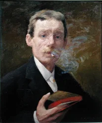 Autoportrait, Fumant (chambre verte) 1919