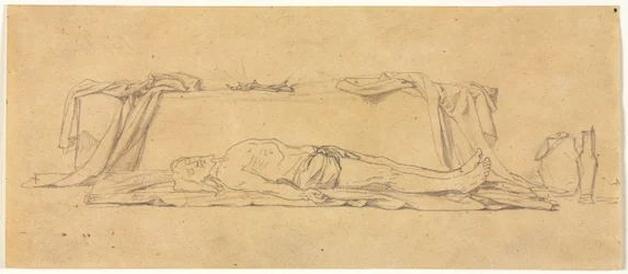 Croquis du Christ mort couché près du sépulcre, 1800s