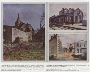 Gourgançon, la gare de Fère-Champenoise, les projectiles de 150