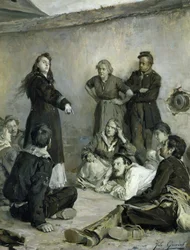 Louise Michel (1830-1905) parlant aux Communards
