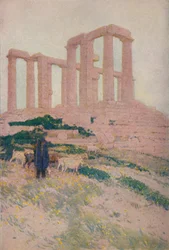 Le temple de Poséidon et Athéna à Sunium, 1913