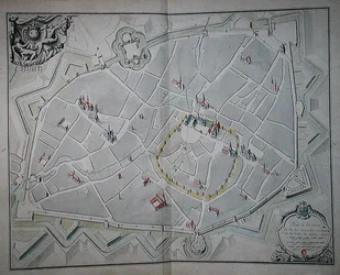 Plan des anciens et nouveaux murs de la ville de Dijon